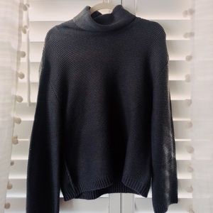 Divided dark grey Turtleneck Sweater